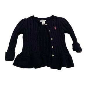 Polo Ralph Lauren Navy Blue Knit Skirted Cardigan